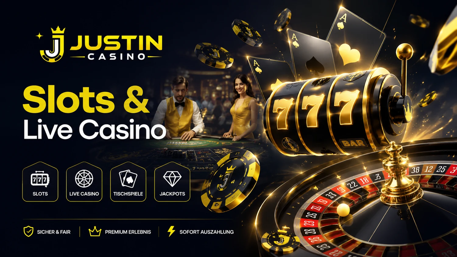 Justin Casino Slots und Live Casino