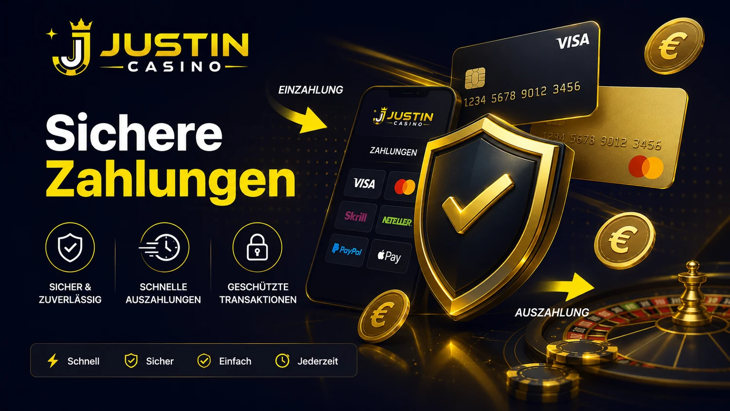 Justin Casino sichere Zahlungen in EUR