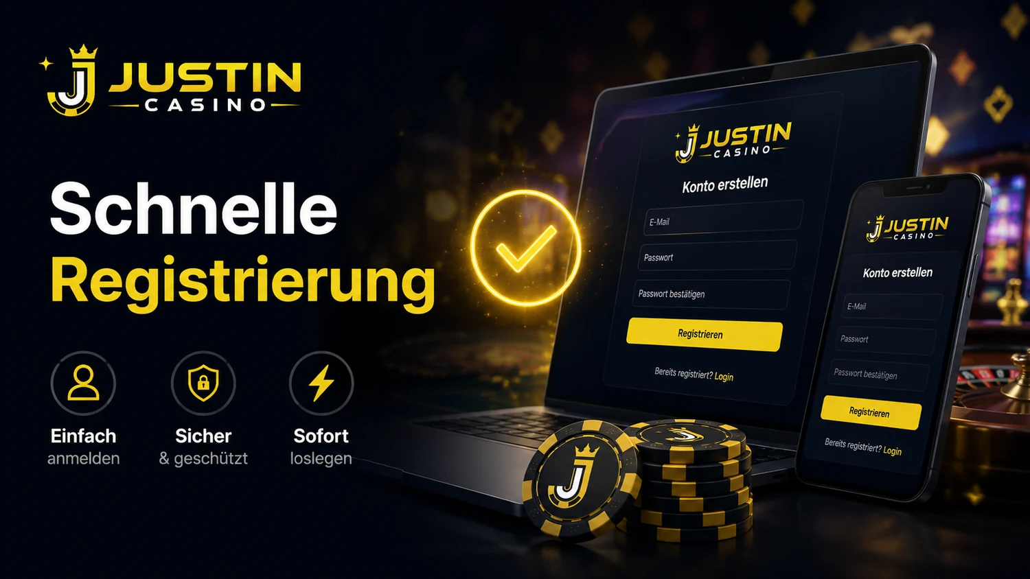 Justin Casino Registrierung und Login